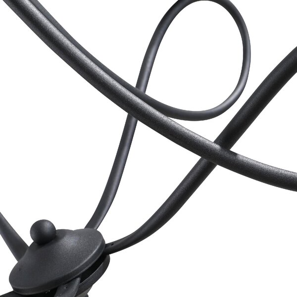 DecHome Lampadario Design Vintage Rustico a Soffitto con 5 Candelieri in Acciaio colore Nero