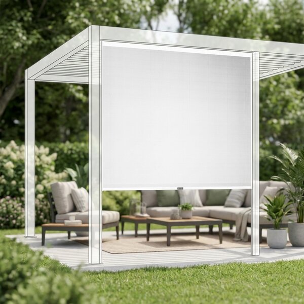 VivaGarden Laterale da 3 Metri per Pergola Bioclimatica con Doppia Lamella colore Bianco - GA802150B