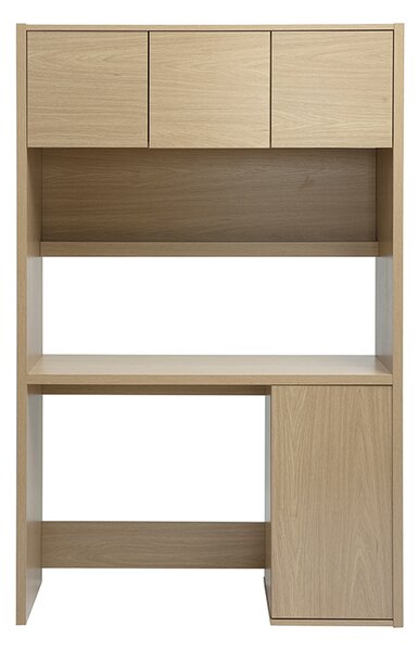 Scrivania libreria con ripiani finitura legno chiaro rovere L115 cm WISSEM