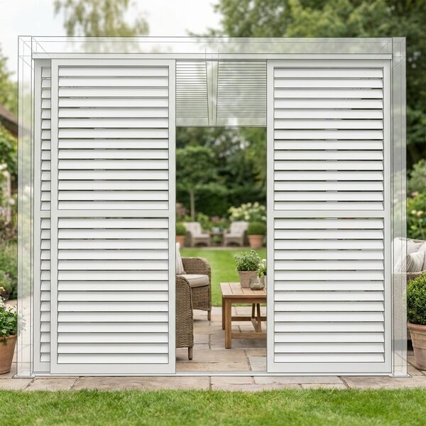 VivaGarden Laterale Scorrevole per Pergola Bioclimatica con Lamelle Orientabili 270 x 238 cm colore Bianco - GA802146-BIAN