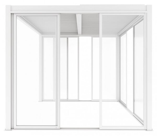 VivaGarden Laterale Scorrevole per Pergola Bioclimatica con Vetro 270 x 238 cm colore Bianco - GA802148-BIAN