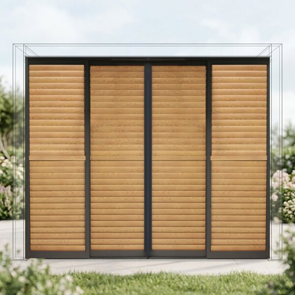 VivaGarden Laterale Scorrevole per Pergola Bioclimatica con Lamelle Orientabili 370 x 238 cm colore Marrone - GA802147-MRNE
