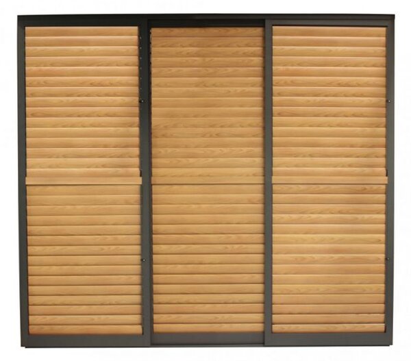 VivaGarden Laterale Scorrevole per Pergola Bioclimatica con Lamelle Orientabili 270 x 238 cm colore Marrone - GA802146-MRNE