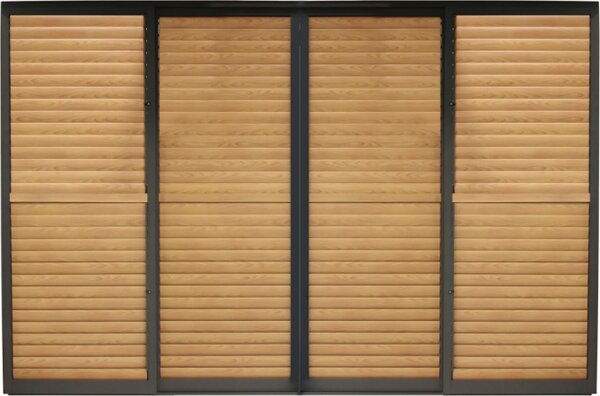 VivaGarden Laterale Scorrevole per Pergola Bioclimatica con Lamelle Orientabili 370 x 238 cm colore Marrone - GA802147-MRNE