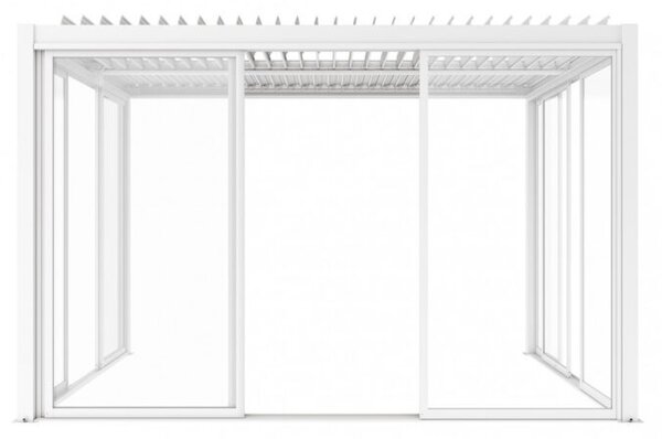 VivaGarden Laterale Scorrevole per Pergola Bioclimatica con Vetro 370 x 238 cm colore Bianco - GA802149-BIAN