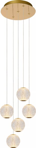 CINTRA LED 21W Lucide lampada a sospensione a sfera rotonda in cristallo oro