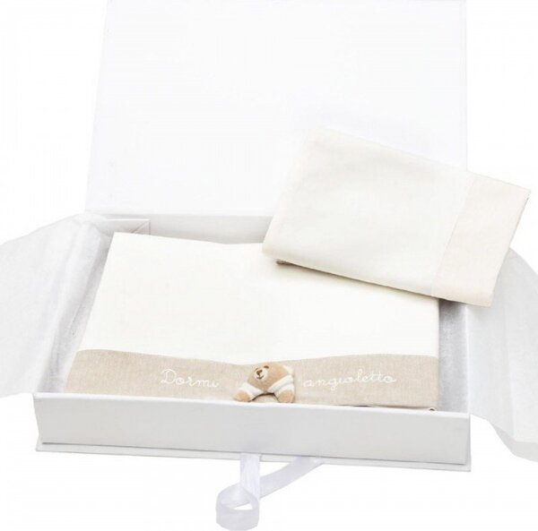 NANAN Lenzuola Lettino Neonato Set Letto Federa + Sopra + Sotto con Angoli colore Ecr - Tato