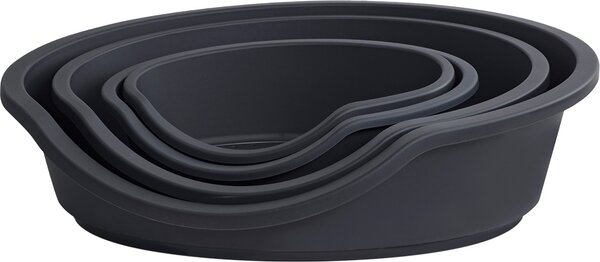 MP BERGAMO Lettino per Animali in Plastica Riciclata Resistente agli Urti e alle Intemperie con Piedini Antiscivolo 53x32x18 cm colore Grigio Scuro