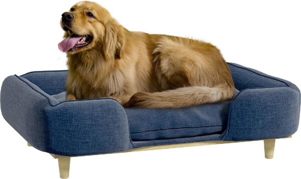 AllMyPets Lettino per Cani Grandi fino 30 kg da Interno con Cuscino Rimovibile 96x66x24 cm colore Blu - K662DB