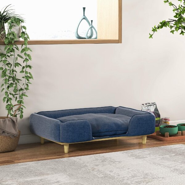 AllMyPets Lettino per Cani Grandi fino 30 kg da Interno con Cuscino Rimovibile 96x66x24 cm colore Blu - K662DB