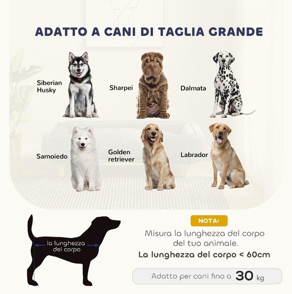 AllMyPets Lettino per Cani Grandi fino 30 kg da Interno con Cuscino Rimovibile 96x66x24 cm colore Blu - K662DB