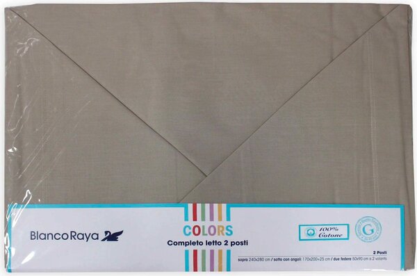Blanco Raya Lenzuola Una Piazza e Mezza Completo Letto 100% Cotone Set: Lenzuolo Sopra 180x280 cm / Lenzuolo con Angoli 130x200 cm / 1 Federa color