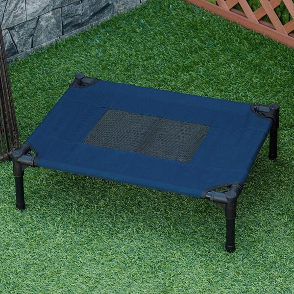 AllMyPets Lettino per Cani Rialzato con Seduta Traspirante in Acciaio e Tessuto 61x46x18 cm colore Blu - 67Q7DB