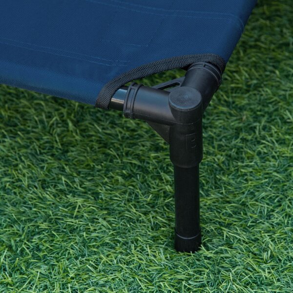 AllMyPets Lettino per Cani Rialzato con Seduta Traspirante in Acciaio e Tessuto 61x46x18 cm colore Blu - 67Q7DB