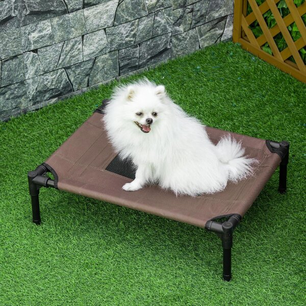 AllMyPets Lettino per Cani Rialzato con Seduta Traspirante in Acciaio e Tessuto 61x46x18 cm colore Nero/Caff - 13R7CF