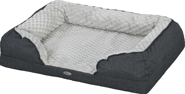 AllMyPets Lettino per Cani Taglia Media Imbottito con Cuscino Rimovibile Lavabile 90x69x21 cm colore Grigio Carbone - CGA587F