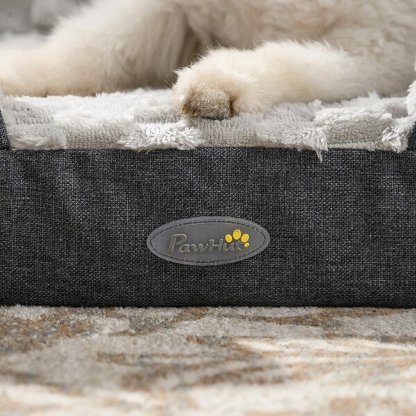 AllMyPets Lettino per Cani Taglia Media Imbottito con Cuscino Rimovibile Lavabile 90x69x21 cm colore Grigio Carbone - CGA587F