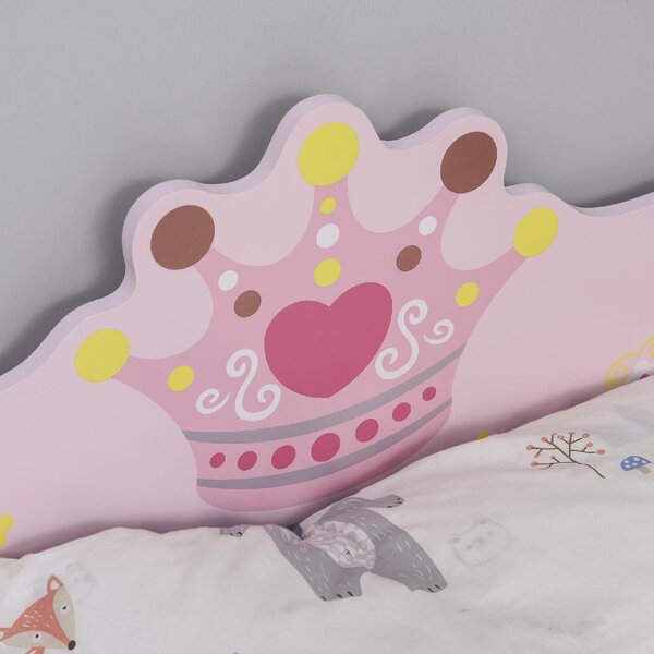 DecHome Letto per Bambini 3-6 anni con Sponde Laterali Anticaduta 143x73x60 cm 6 Gambe in Legno colore Rosa