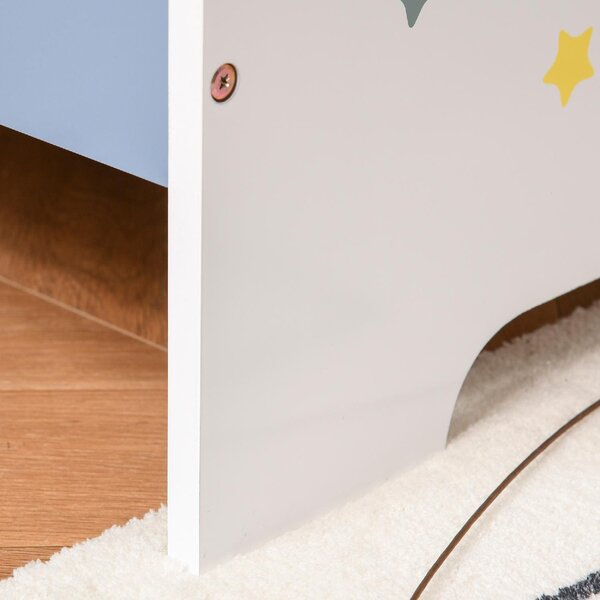 DecHome Letto per Bambini 3-6 Anni con Sponde Laterali Anticaduta 143x74x59 cm colore Blu e Bianco