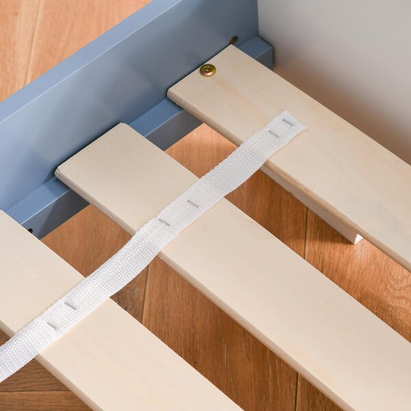 DecHome Letto per Bambini 3-6 Anni con Sponde Laterali Anticaduta 143x74x59 cm colore Blu e Bianco
