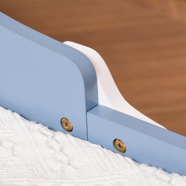 DecHome Letto per Bambini 3-6 Anni con Sponde Laterali Anticaduta 143x74x59 cm colore Blu e Bianco
