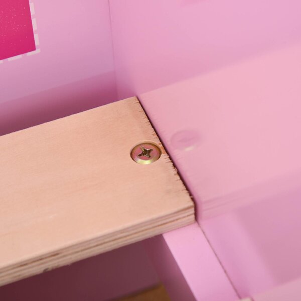 DecHome Letto per Bambini 3-6 anni con Sponde Laterali Anticaduta 143x73x60 cm in Legno colore Rosa