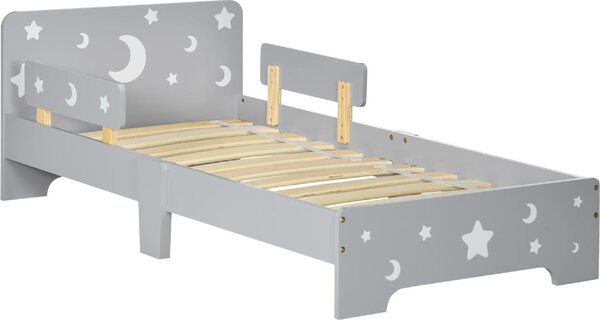 DecHome Letto per Bambini 3-6 Anni con Sponde Laterali Anticaduta 143x76x49 cm Motivi a Stelle e Luna
