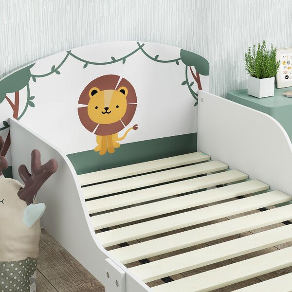 DecHome Letto per Bambini 3-8 Anni con Sponde Laterali Anticaduta e Contenitore 150x77x60 cm colore Verde