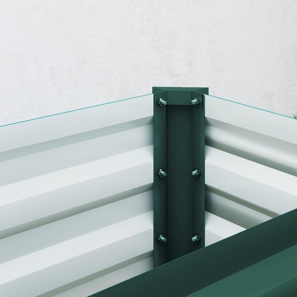 VivaGarden Letto per Orto a Fondo Aperto con Bordi Arrotondati in Acciaio Zincato 240x40x45 cm colore Verde - U6230GN