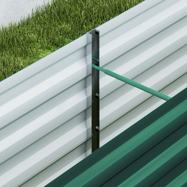 VivaGarden Letto per Orto a Fondo Aperto con Bordi Arrotondati in Acciaio Zincato 240x40x45 cm colore Verde - U6230GN