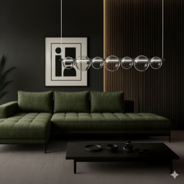 Lampadario LED a cavo ATOLA LED/19W/230V nero/trasparente