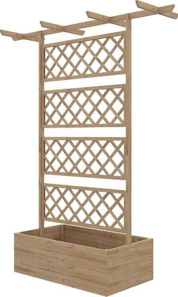 Brugel Letto per Orto con Traliccio e Pergola per Rampicanti con Fondo Aperto 160x55x183 cm colore Legno Naturale - 84DH0NDALT