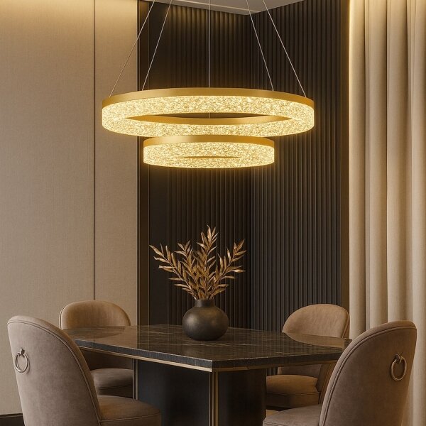 Lampadario LED a cavo GALA LED/54W/230V, diametro 60 cm, finitura dorata