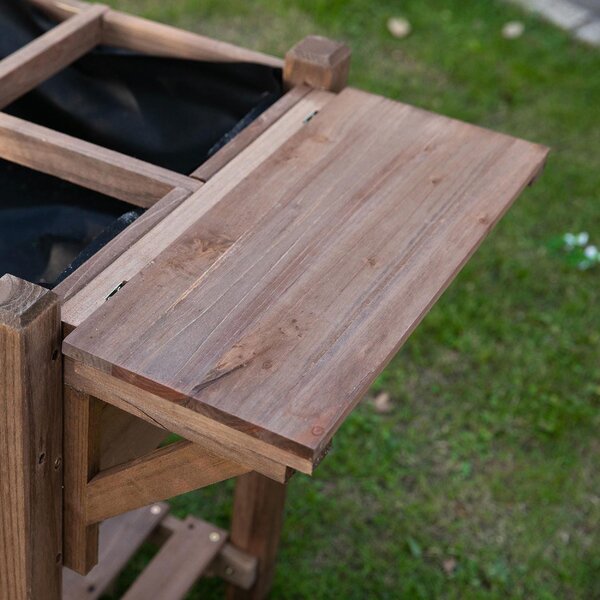 VivaGarden Letto per Orto Rialzato in Legno con Ripiano Pieghevole e Mensola Inferiore 123x54x74 cm - A123396AO82
