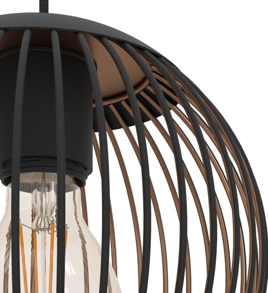 Eglo 901869 - Lampadario a cavo ALMANZORA 3xE27/60W/230V nero