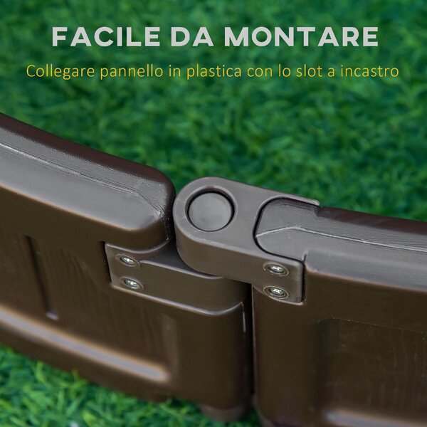 Brugel Letto per Orto Rialzato in HDPE Fioriera da Esterno Rotonda 123x21cm Marrone - 550845