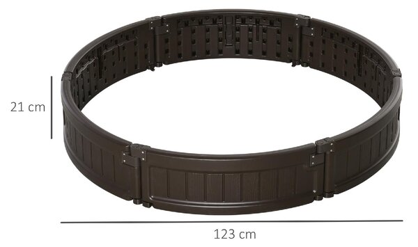 Brugel Letto per Orto Rialzato in HDPE Fioriera da Esterno Rotonda 123x21cm Marrone - 550845