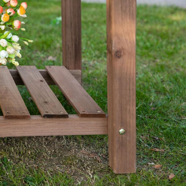 VivaGarden Letto per Orto Rialzato in Legno con Ripiano Pieghevole e Mensola Inferiore 123x54x74 cm - A123396AO82