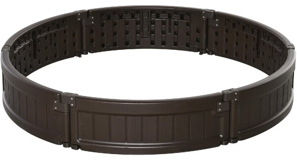 Brugel Letto per Orto Rialzato in HDPE Fioriera da Esterno Rotonda 123x21cm Marrone - 550845