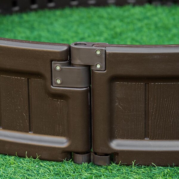 Brugel Letto per Orto Rialzato in HDPE Fioriera da Esterno Rotonda 123x21cm Marrone - 550845