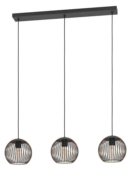 Eglo 901869 - Lampadario a cavo ALMANZORA 3xE27/60W/230V nero