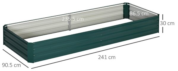Brugel Letto per Orto Rialzato in Metallo da Esterno Portapiante per Fiori ed Erbe 241x90,5x30cm - 518GN845