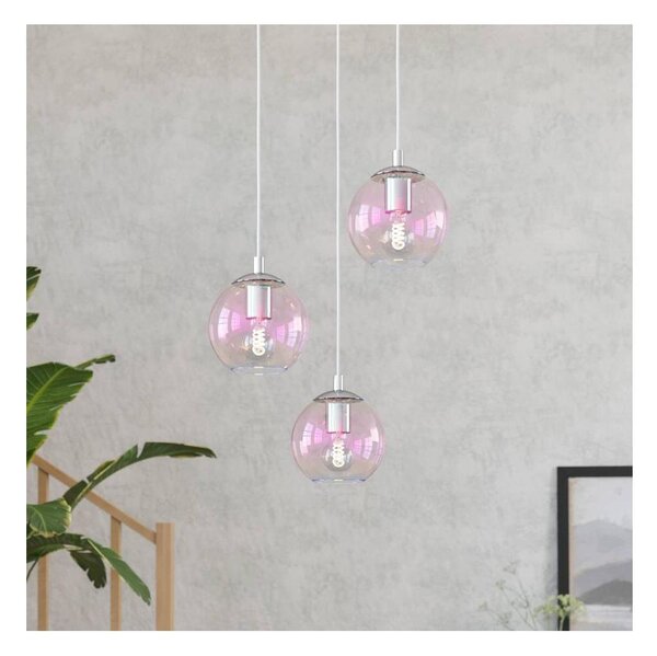 Eglo 901921 - Lampadario a sospensione su cavo ARISCANI 3xE27/60W/230V, cromo lucido