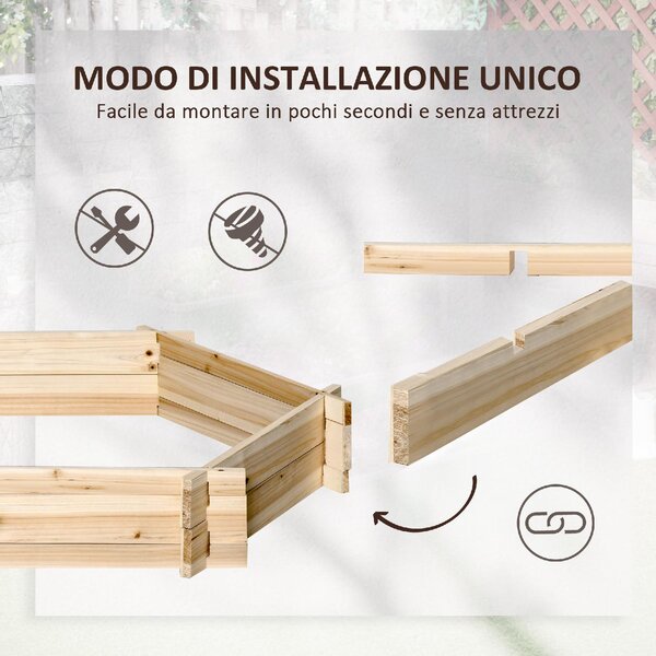 Brugel Letto per Orto Senza Base e con Struttura a Incastro in Legno 100x92x16cm - 676845