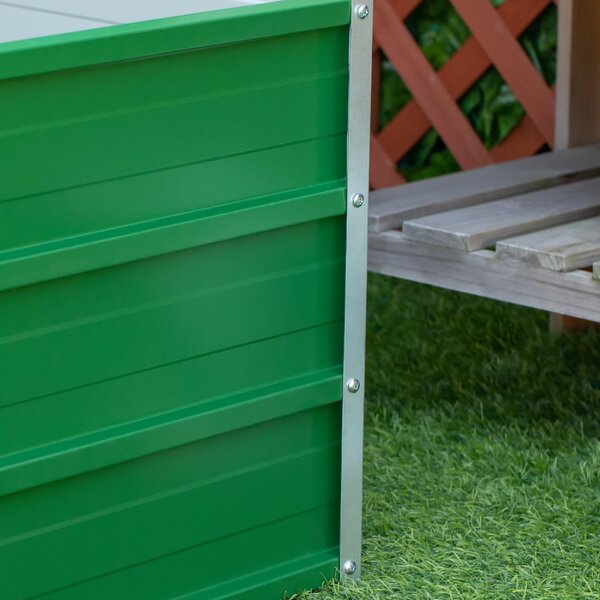 VivaGarden Letto per Orto Senza Fondo con 2 Aree di Coltivazione in Acciaio 125x47x40 cm colore Verde - A853GNAO82