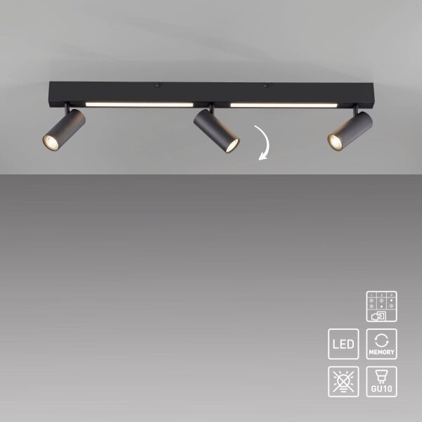 Schöner Wohnen 11794-18 - Faretto LED DANTE 3xGU10/10W+LED/14,4W nero