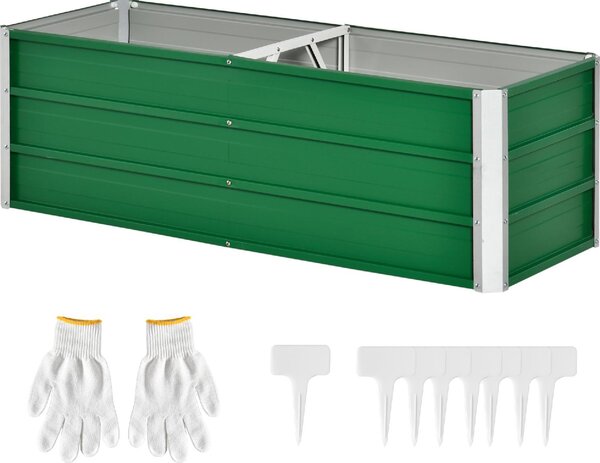 VivaGarden Letto per Orto Senza Fondo con 2 Aree di Coltivazione in Acciaio 125x47x40 cm colore Verde - A853GNAO82