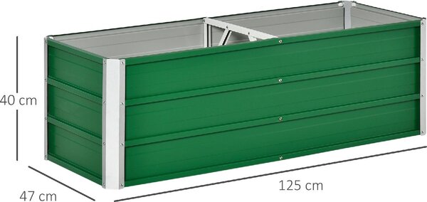 VivaGarden Letto per Orto Senza Fondo con 2 Aree di Coltivazione in Acciaio 125x47x40 cm colore Verde - A853GNAO82