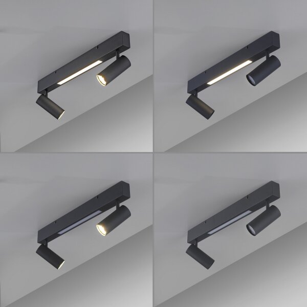 Schöner Wohnen 11793-18 - Faretto LED DANTE 2xGU10/10W+LED/7,2W nero