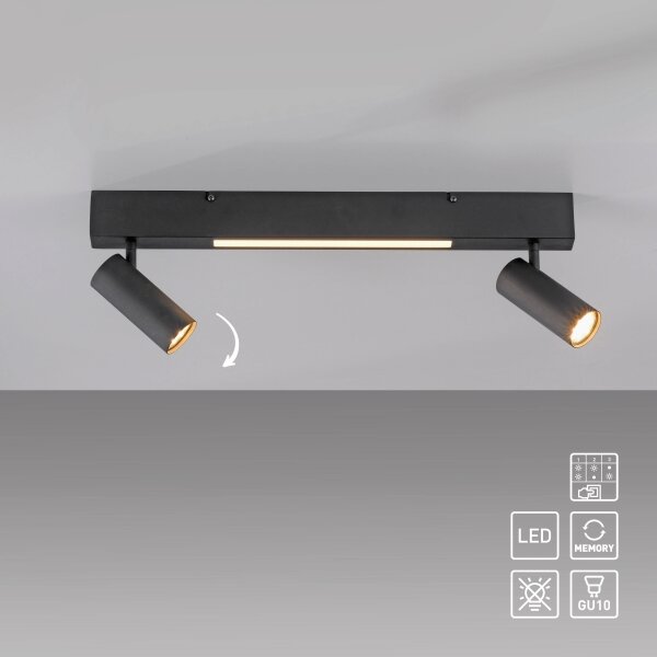 Schöner Wohnen 11793-18 - Faretto LED DANTE 2xGU10/10W+LED/7,2W nero